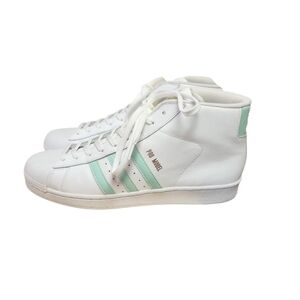 Adidas Pro Model White and Mint Green Shell Toe High Top Men's Size 12